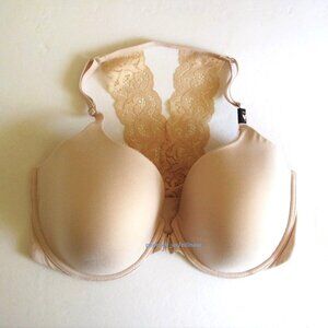 38DD Victoria Secret BODY BY VICTORIA Lined full bra Front Close Racerback cream